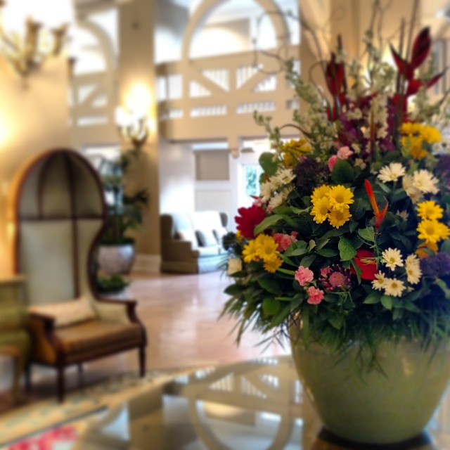 Disneys Beach Club Lobby is full of beautiful accents & comfy spaces.