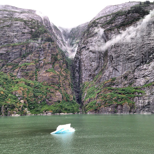 My first glimpse of the amazing glacier blue on the Alaska cruise.